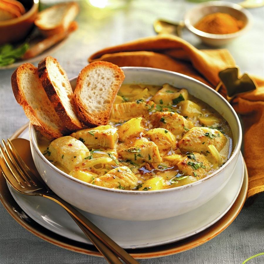 Receta Pollo al curry con nata