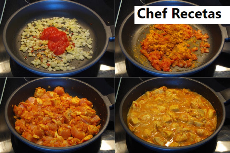 Pollo al curry rápido en 10 minutos